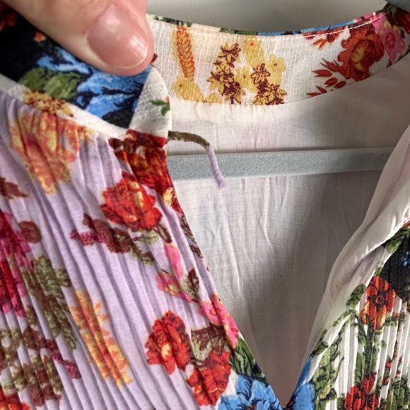 Anthropologie women’s large Shara Pleated  Dress Patchwork Floral - Picture 12 of 15